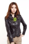 2011新款真皮秋装 五粒扣小立领修身短款羊皮外套