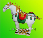 仿古工艺品 商务礼品 收藏品 风水摆件 高档唐三彩 五缨马