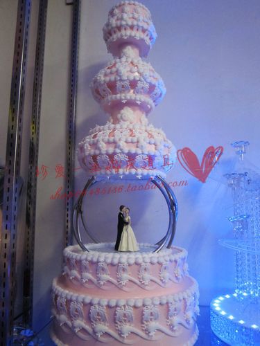 家直销结婚喜庆用品新款粉色不带灯五层蛋糕塔