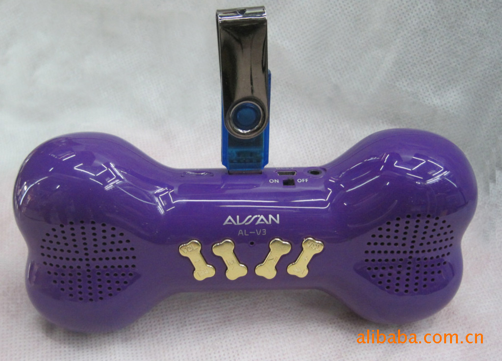 时尚迷你狗骨头u盘SD卡小音响阿里郎音响图片