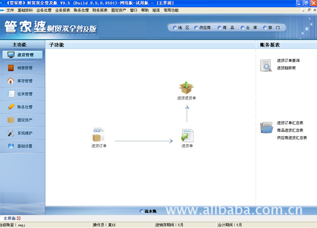 江西管家婆,管家婆财贸双全普及版,正版进销存财务管理软件