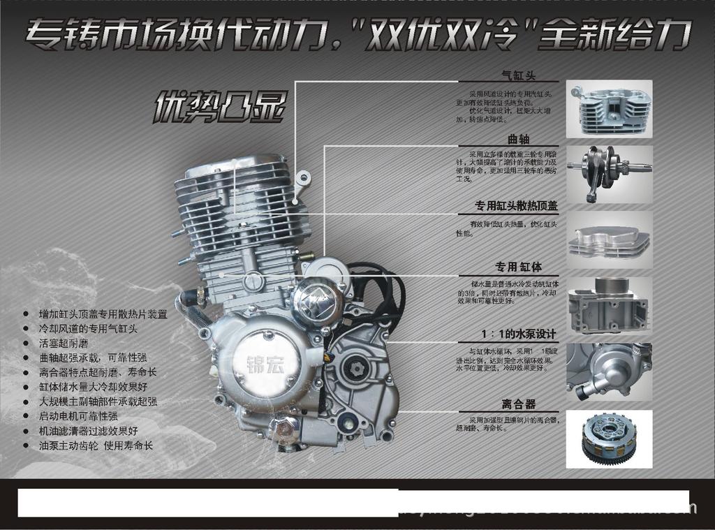 摩托车发动机巴山第四代三轮摩托车双冷发动机