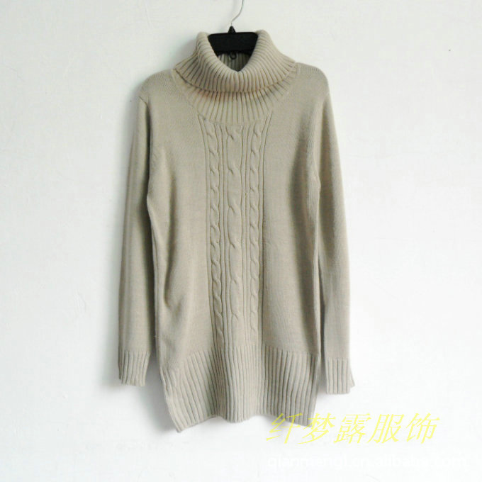 <em>批发</em>外贸毛衫,<em>欧美风格</em>中长款高领<em>毛衣</em> 时尚的