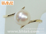 【国盛祥】北海南珠 8.0-8.5mm 18K金白透粉海水珍珠戒指