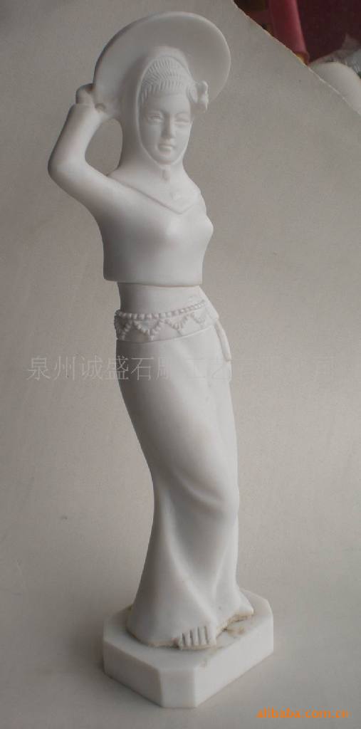 汉白玉 石雕工艺品 惠安女摆设