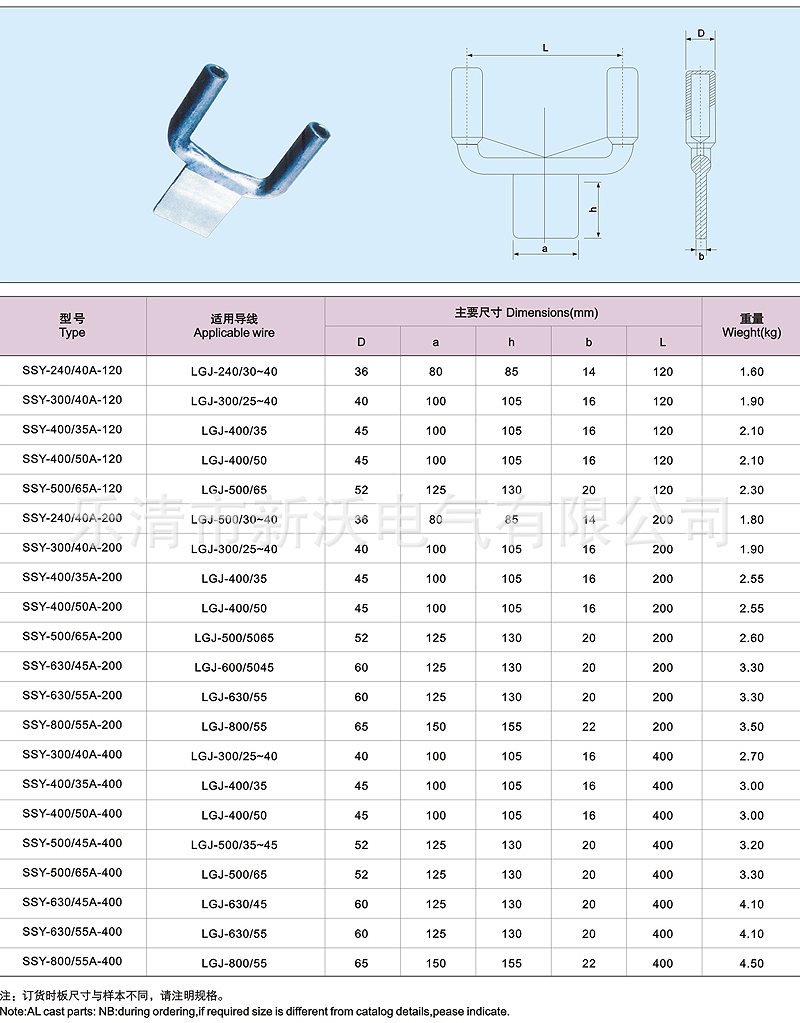 电力金具 ssy双导线铝设备线夹(压缩型0)