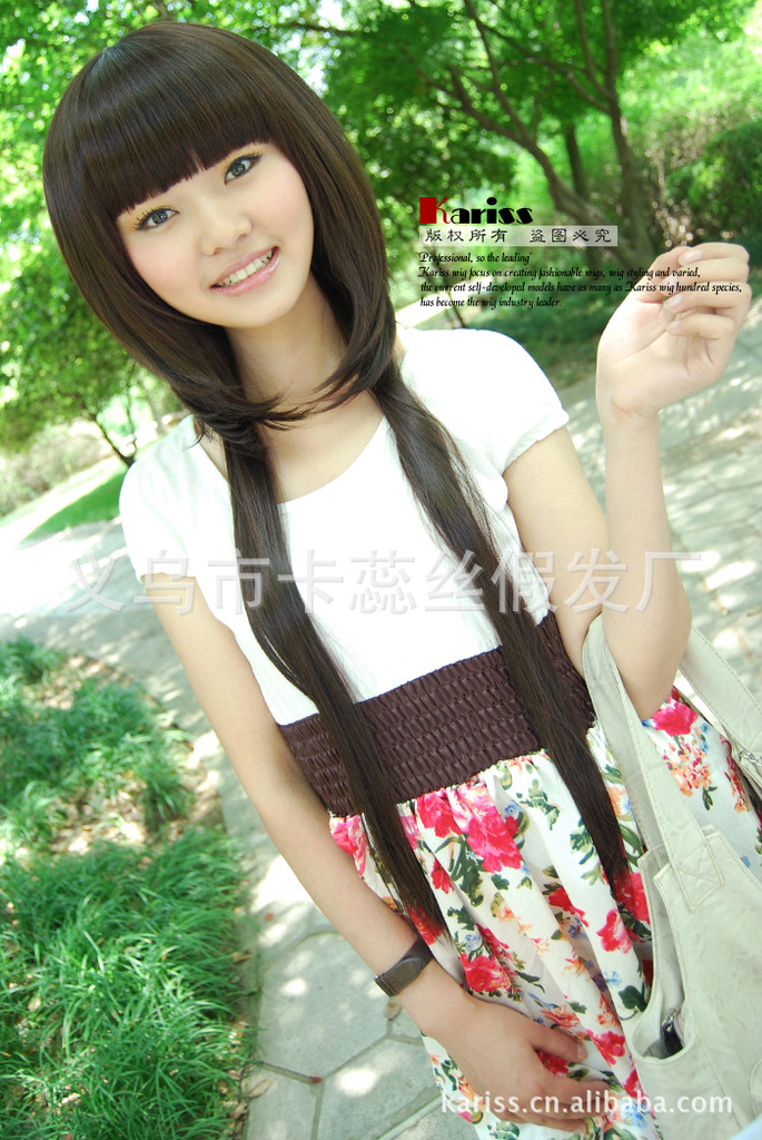 批发采购假发-<em>女生长发</em>逼真假头套<em>发型</em> 假发长