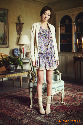 2012春夏流行女装 韩版全棉<em>针织开衫</em> <em>中长</em>版女