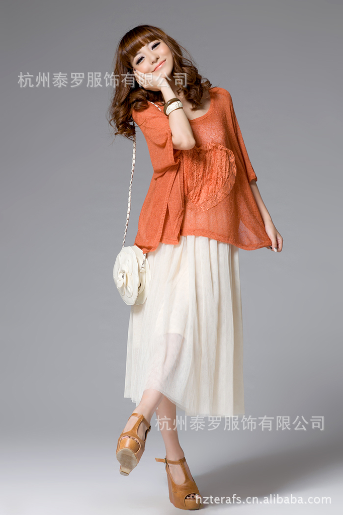 <em>休闲</em>可爱<em>女生</em>版 <em>宽松</em>蝙蝠衫外搭薄<em>款毛衣</em>图片