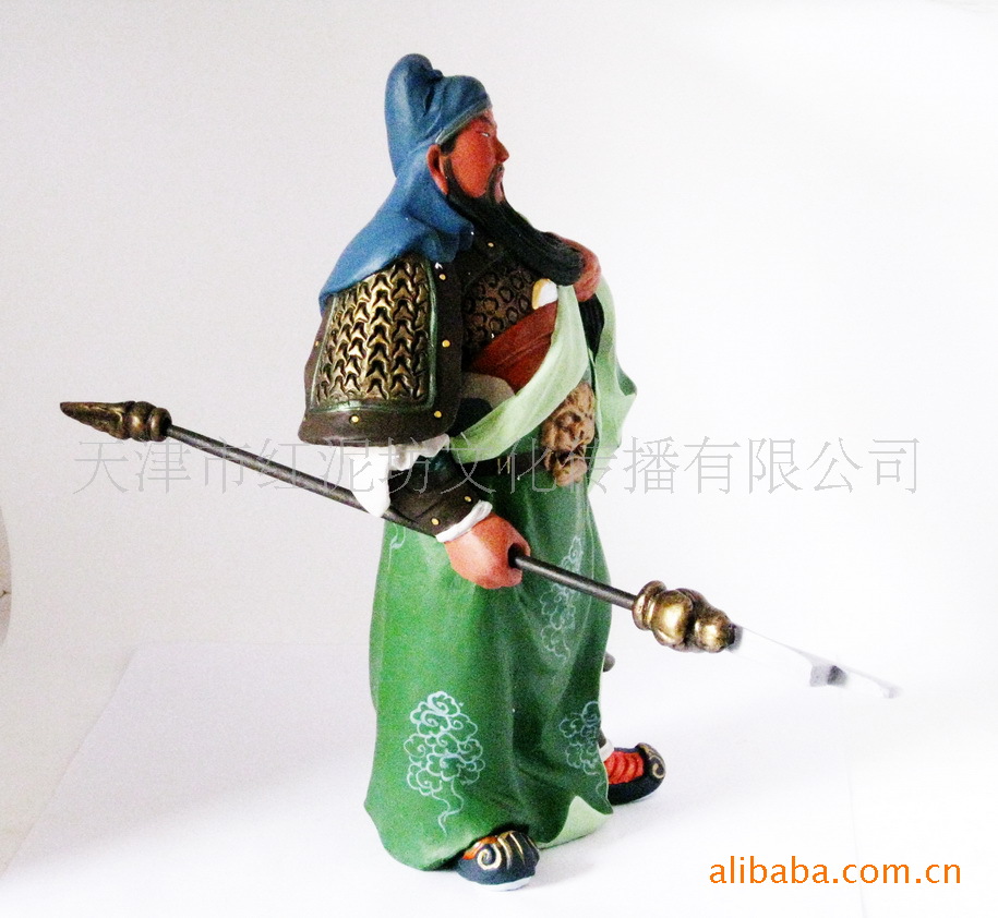 红泥坊定制泥人张彩塑武财神关羽纯手工制作传统工艺收藏品礼品