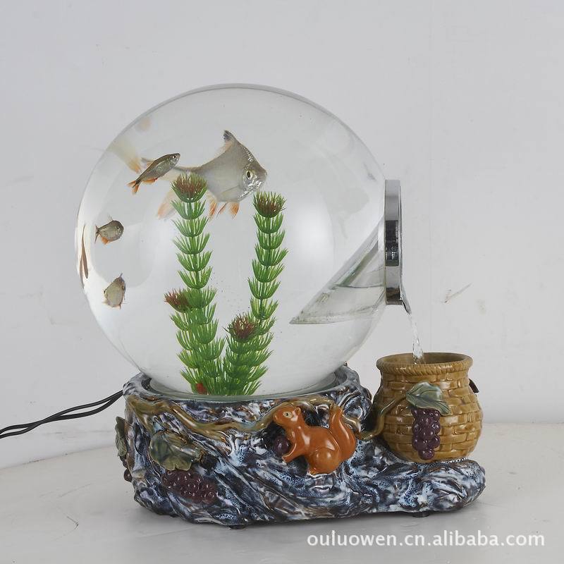 【迷你招财金蟾金鱼缸喷泉】