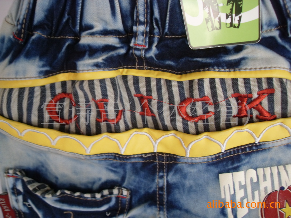 【高档精品夏款男童卡通小子牛仔<em>马裤</em> 酷吧】