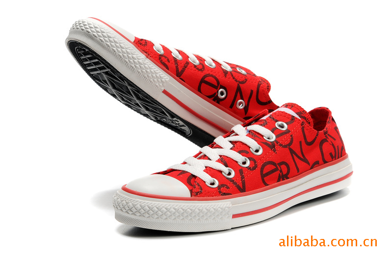 【Chuck Taylor All Star Print 红色英文字母涂鸦