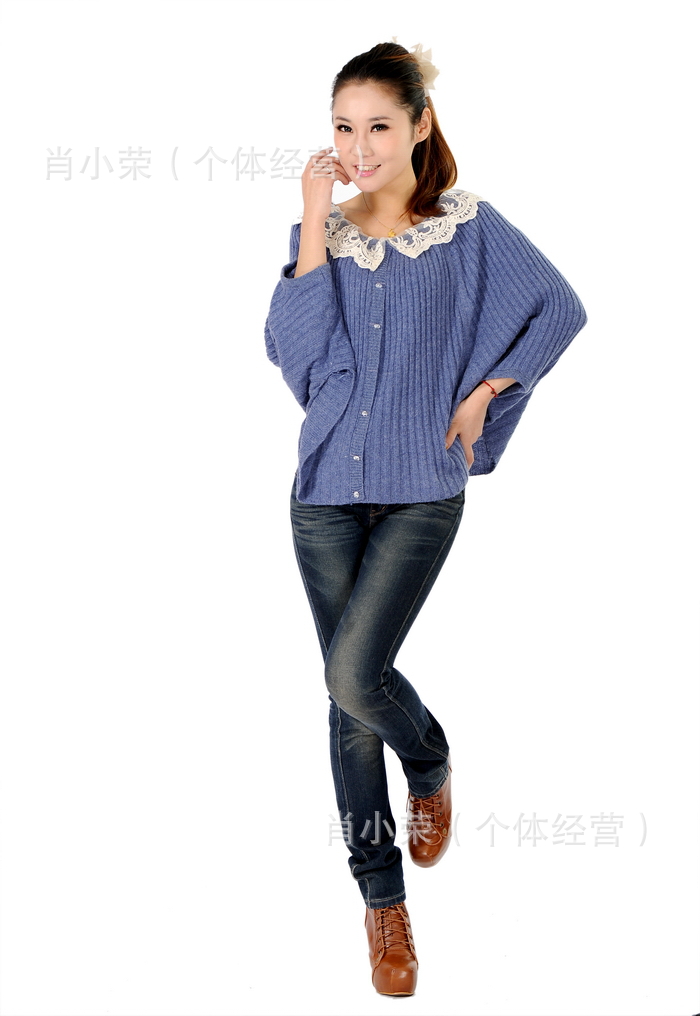 【女式圆领披风斗蓬披肩<em>毛衣</em> <em>欧美</em>风格 <em>蝙蝠袖</em>