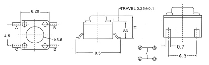 轻触开关 ts-033