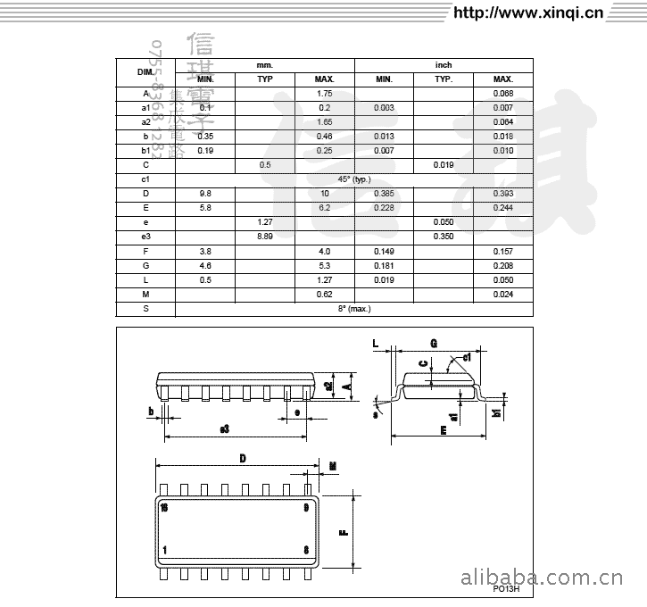 集成电路(ic)-hcf4017 十进制计数器 soic封装