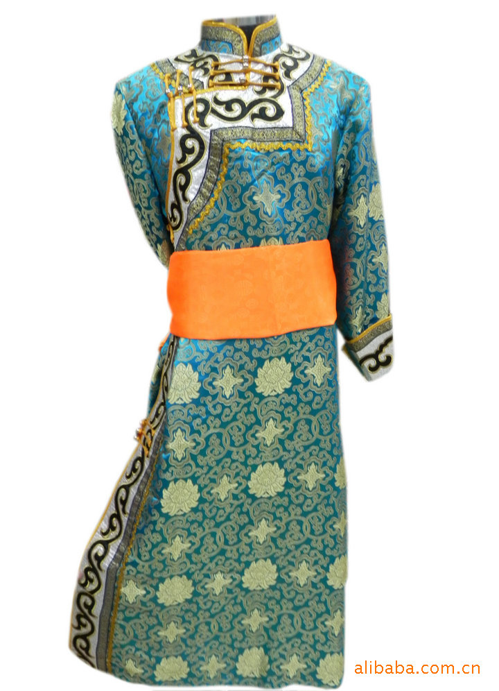 【批发订做民族服装 新款蒙古袍男装 机绣男袍