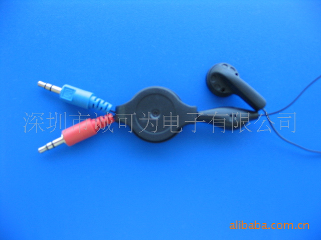 厂家直销单双声道伸缩耳机 音量可调 长度可控