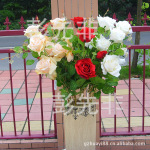 3头仿真玫瑰 家居装饰花卉 绢花干花假花批发