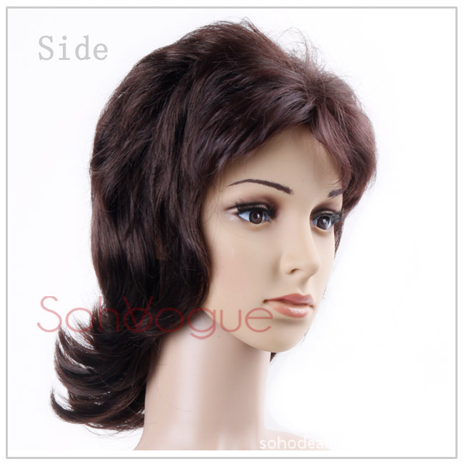 【<em>中年妇女</em>短发<em>假发</em>碎刘海尾部飞翘/复古<em>假发</em>