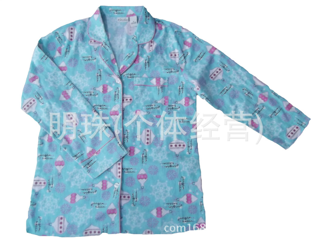 【外贸原单出口<em>女士纯棉棉绒睡衣</em>套装 家居服