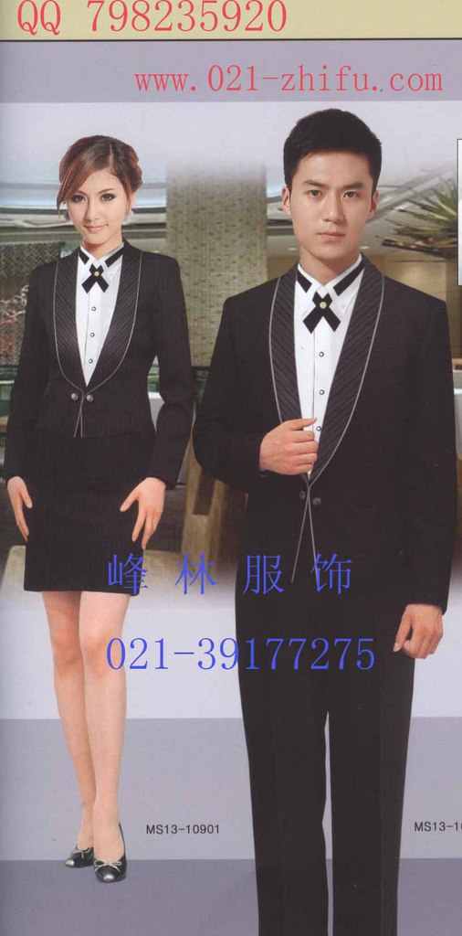 专业订做 5星级酒店西餐厅制服 高级西餐工作服 高级服务员服装