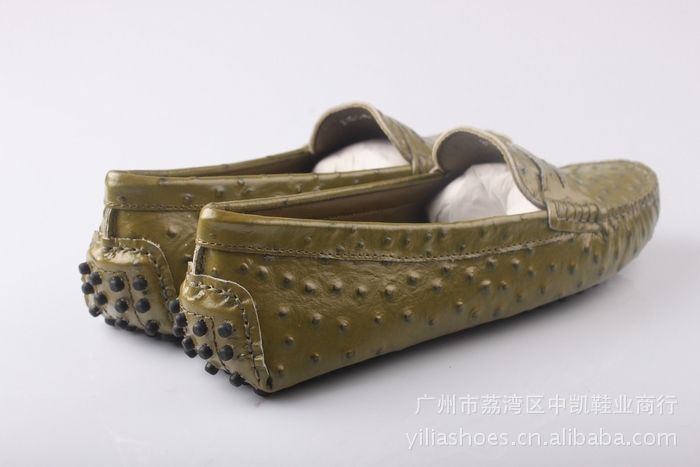 <em>女豆豆鞋批发</em> 压花驼鸟纹 实物细节 品质保证3