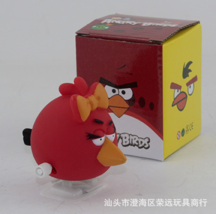最新的 上链玩具 愤怒的小鸟8款 彩盒和吸板包