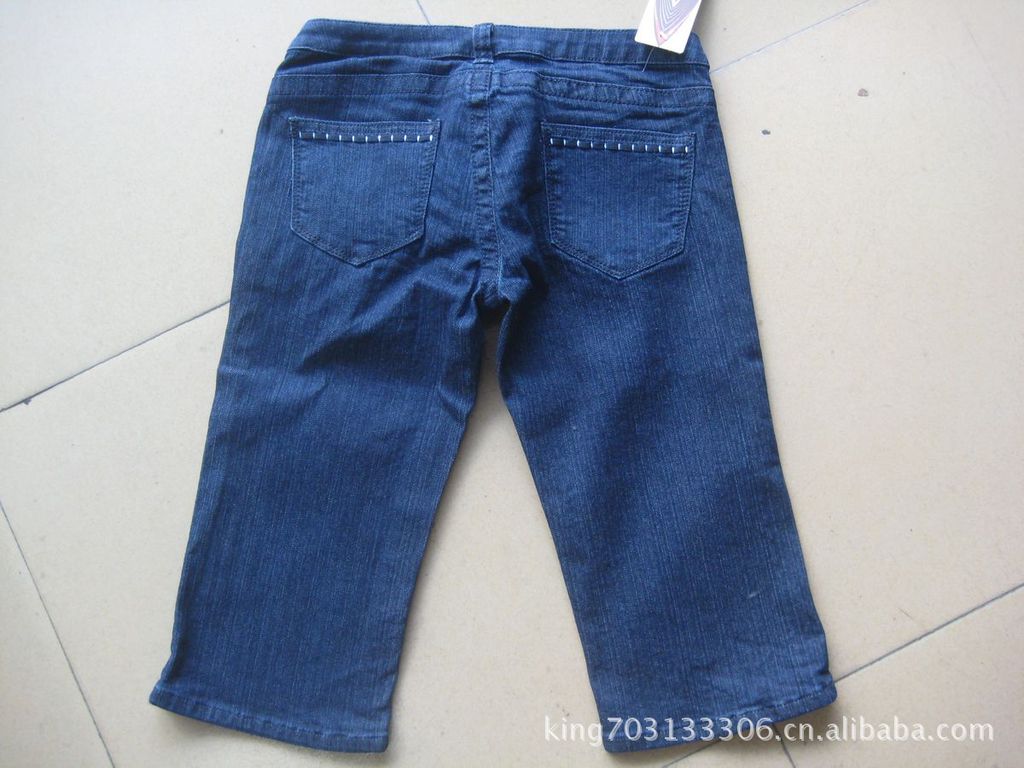 【女式弹力中裤 <em>少女装</em> 原单<em>外贸</em> 整单库存 牛仔