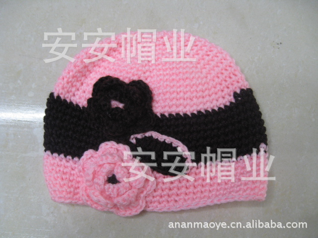 【手工编织宝宝帽子韩版 儿童帽子 婴儿帽子 公