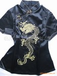 2011新款金线龙刺绣旗袍 改良旗袍唐装上衣 2016/黑色
