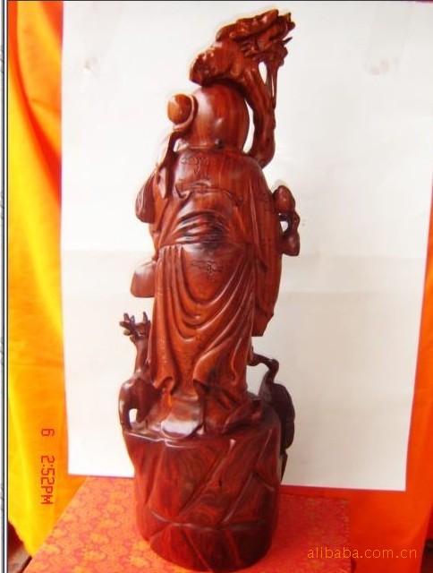 【批发、供应 木雕工艺品 红檀寿仙摆件规格2