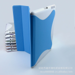 IPAD二代四折胶底智能休眠皮套(BC001)蓝色-时尚IT