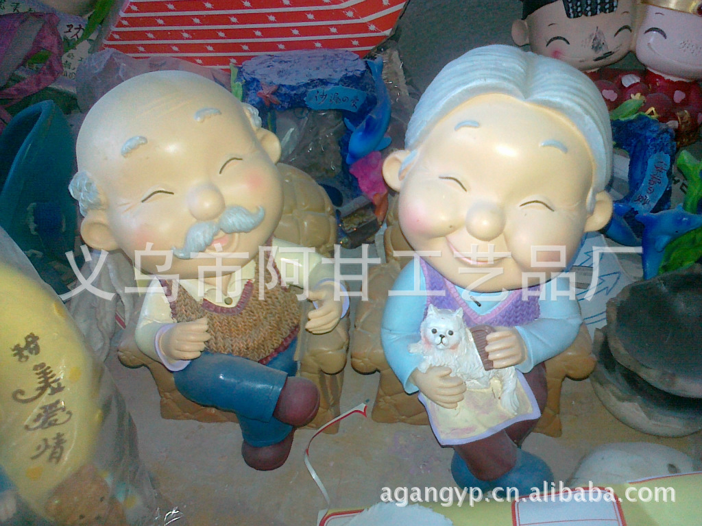 厂家直销树脂卡通太公太婆储钱罐树脂礼品老公