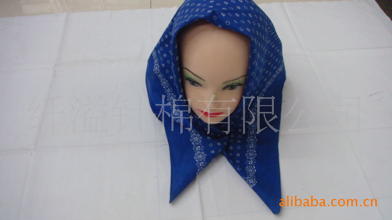 【长期低价供应全棉活性双面印花包头巾,花色