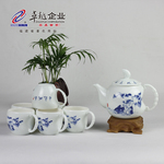 卓越陶瓷恒越7头影青玉兔戏春将弓茶具绿茶大碗茶礼品可印LOGO