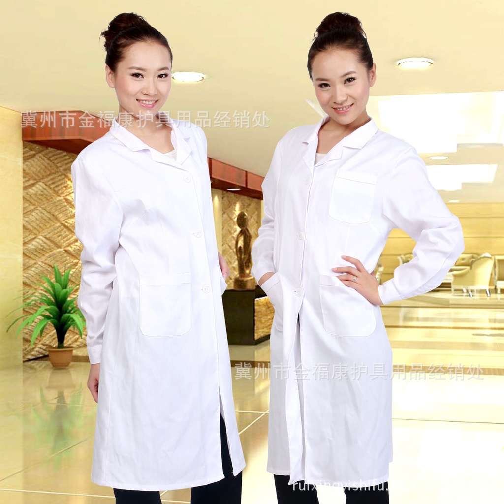 白色粉色夏装护士服 白大褂医生服长袖药店工