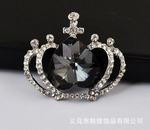手机美容贴钻配件-深墨蓝皇冠 手机贴钻 镶钻配件 晶城义乌批发