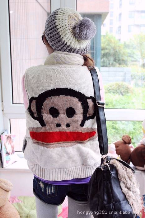 新款女装外贸原单大嘴猴行棉针织背心<em>小马甲</em>马