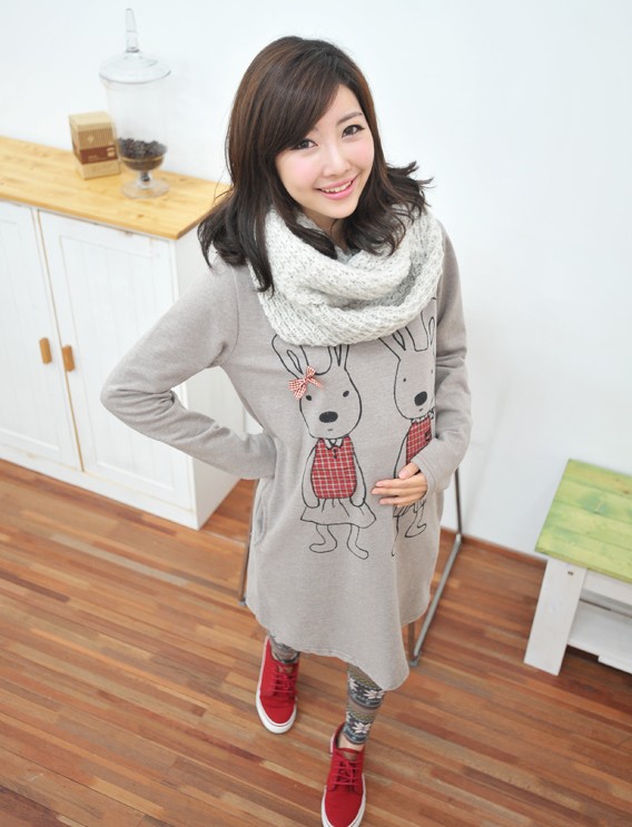 2011秋冬新款韩版孕妇装大码胖<em>MM</em>大肚子<em>卡通</em>