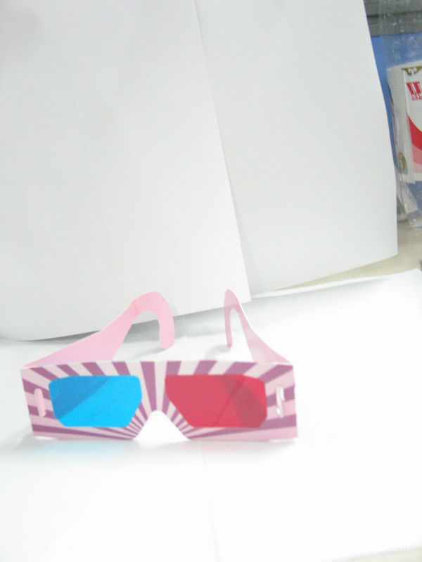 【专业供应纸质3D眼镜 红蓝3D立体眼镜 3D电