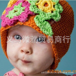 2011秋冬新款 儿童毛线帽 婴儿帽 纯手工钩针帽 手编帽子