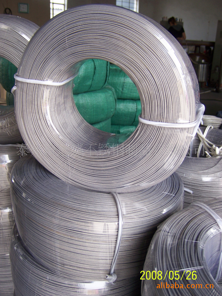 供應優質多彩包塑鋼絲繩、包膠鋼絲線工廠,批發,進口,代購