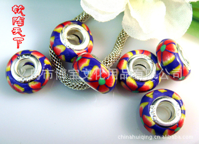 直销小额批发 民族特色紫色珠 8*13MM 软陶包