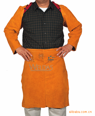 威特仕 WELDAS 电焊金黄手袖配围裙 电焊围裙 焊接手袖44-2022