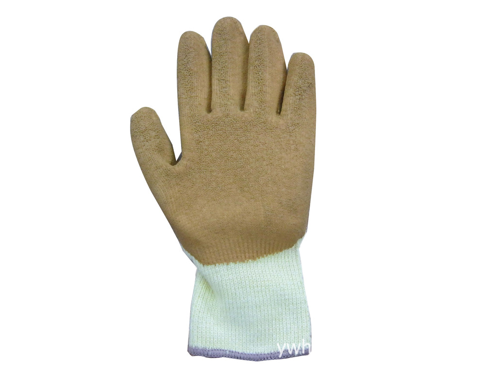 【十针纱线皱纹乳胶手套(劳保)】