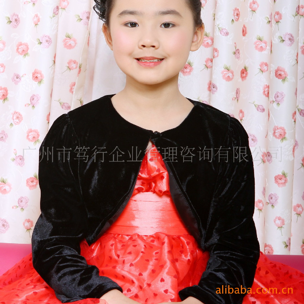 童装外套 儿童外套 女童公主裙披肩 外贸原单 黑色坎肩 批发 C004