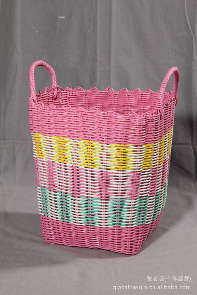 低价批发PP管编织方形洗衣桶手编收纳筐脏衣