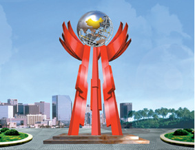 【金属不锈钢现代抽象艺术雕塑-酒店装饰】