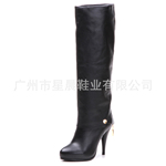 2011秋冬新款 时尚典雅 高跟防水台 真皮女靴 高筒靴